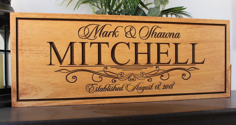 Personalized wedding gift for the couple-bride and groom gift-custom wedding gift sign-ENGRAVED wedding memento-save the date prop-sign-wood image 2