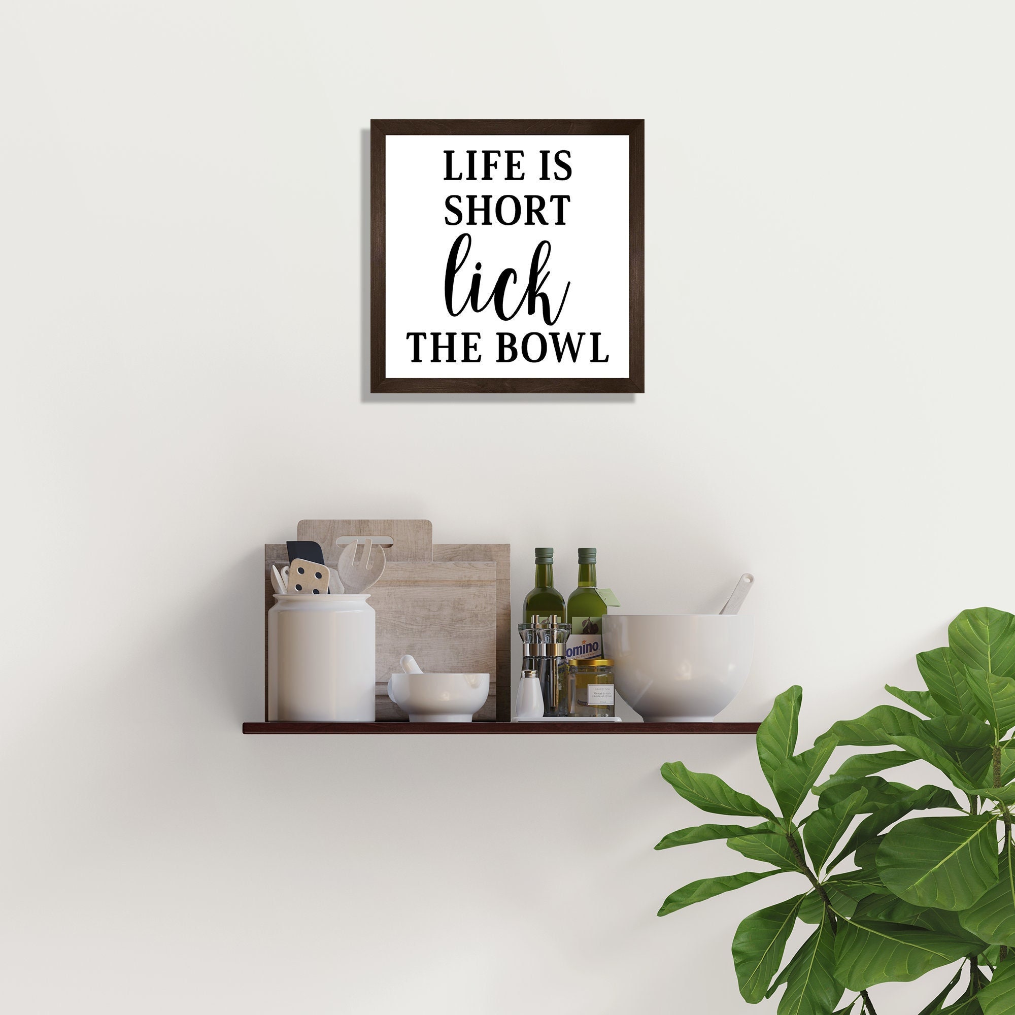 Funny kitchen sign-kitchen wall decor funny-Life is short lick the