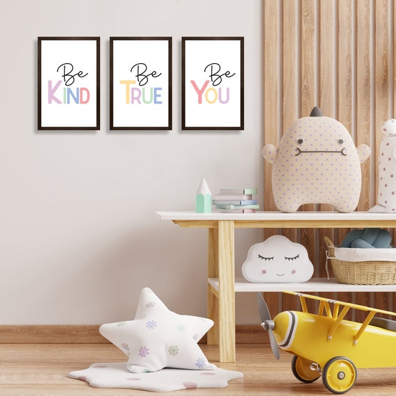 Be kind be true be you signs-affirmations wall art-kids room wall art-nursery wall sign-childs room-girl sign-boy sign
