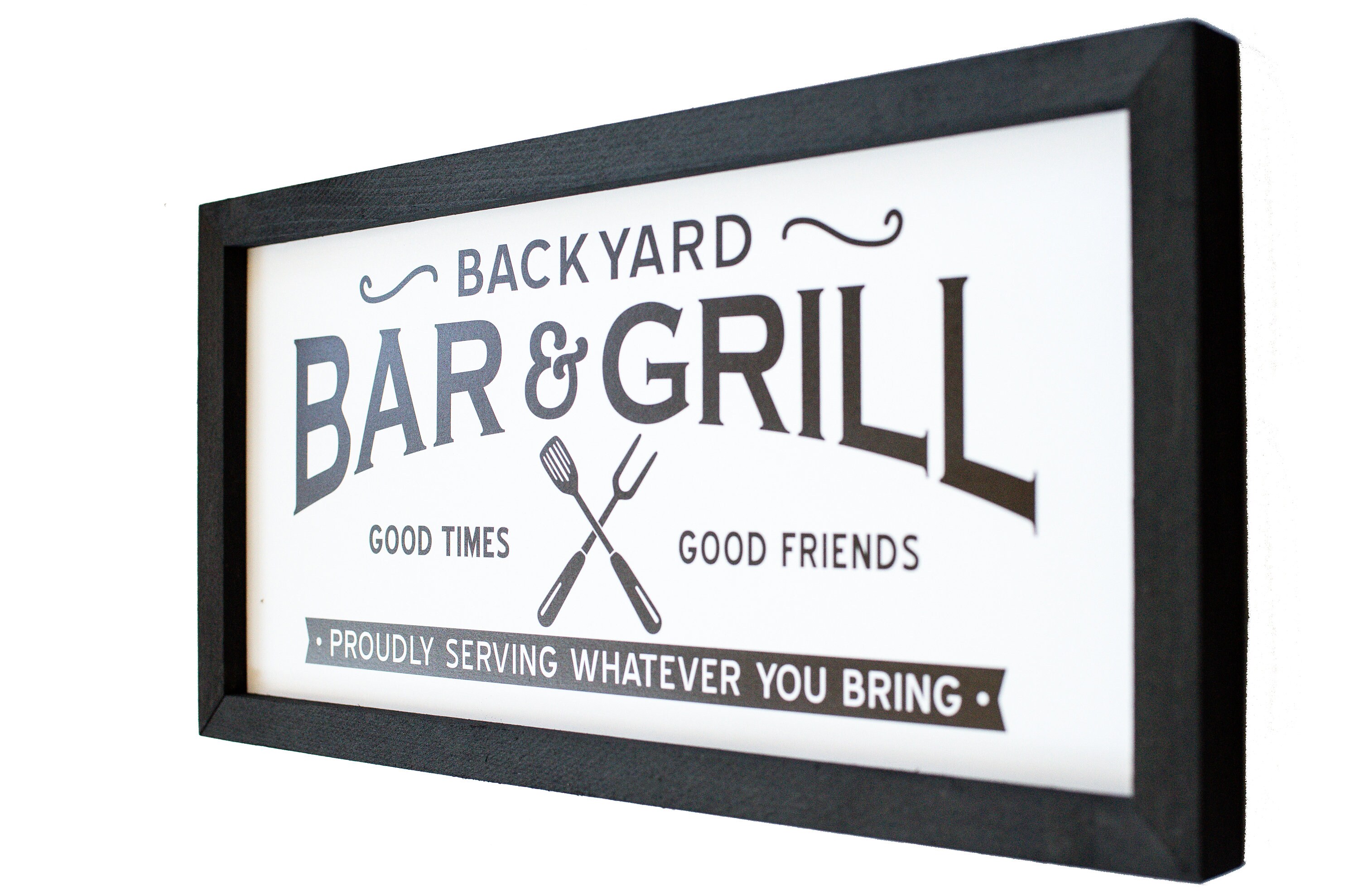 Backyard bar and grill sign bar signhome bar signgift for new deck