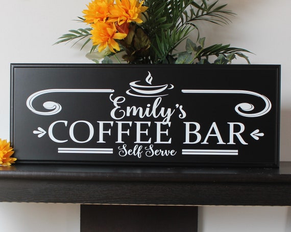 Coffee Bar Sign Kitchen Decor Art Kitchen Coffee Etsy