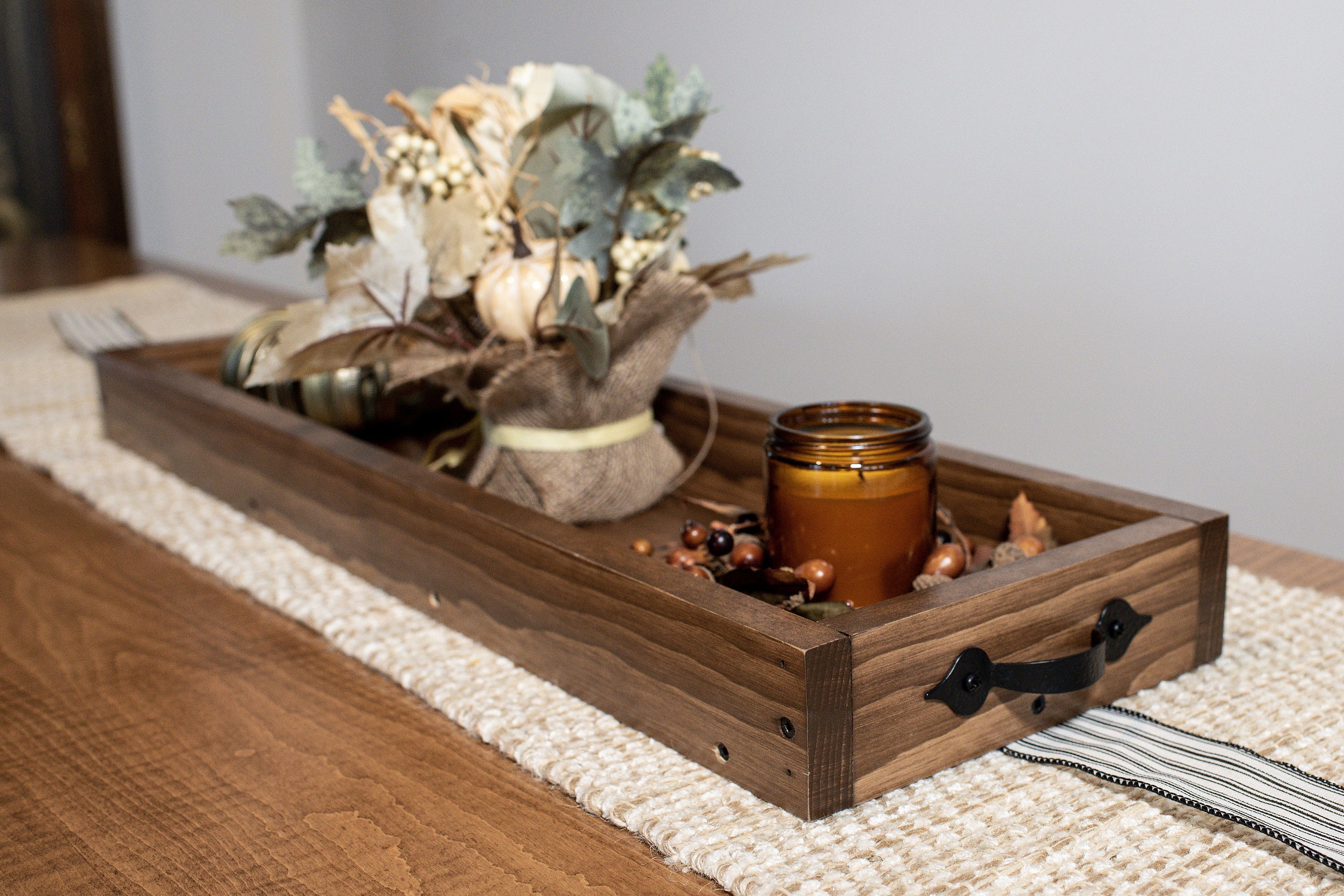 Dining room centerpiece-farmhouse table trough-farmhouse table decor-tray  for decor-farmhouse table tray centerpiece-long wood tray