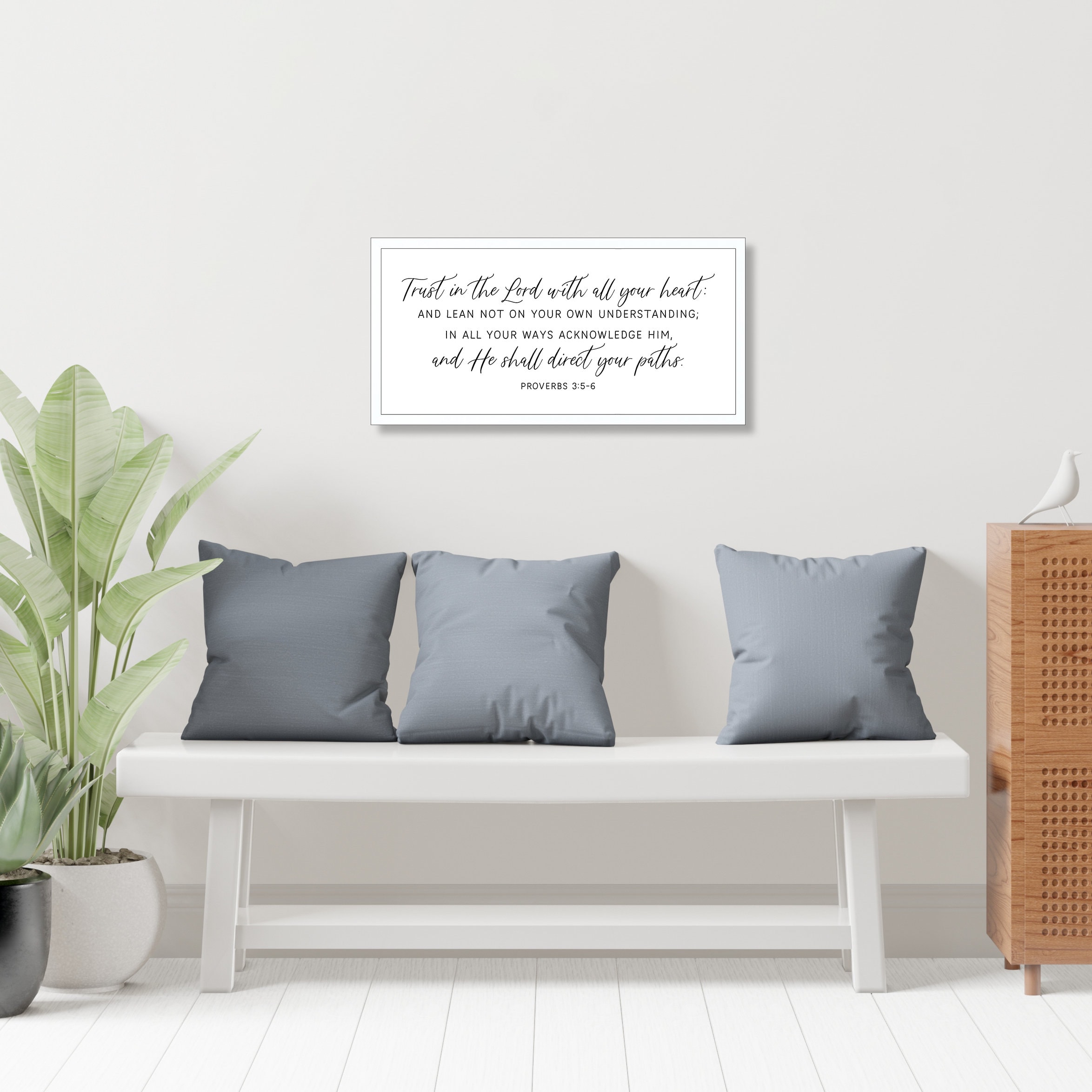 Scripture wall art framedChristian artTrust in the lord with all your heart signproverbs 35