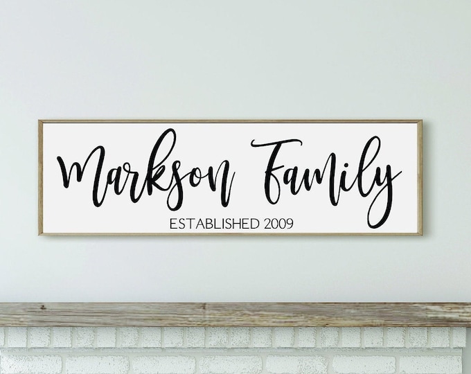 Personalized family name sign-family established sign-family name wood sign-Custom Family sign-family name wall sign-family gift for parents