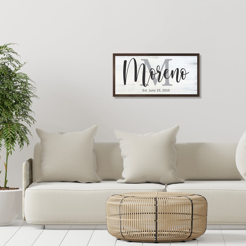 Family name sign-wall decor-last name-for the home-personalized living room-family sign large-Family gift-parents gift-home-gift for wife image 2
