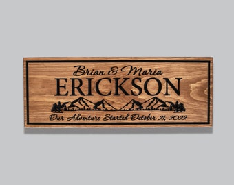 Personalized wedding gift for the couple - custom wedding gift sign - ENGRAVED wedding sign - carved anniversary gift - our adventure