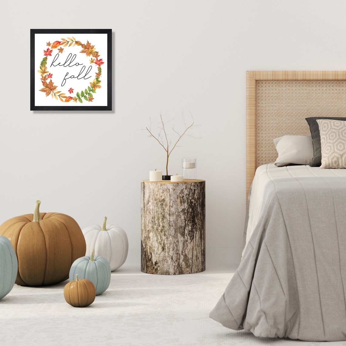 Hello Fall Wall Decorhello Fall Signwood Signseasonal Etsy