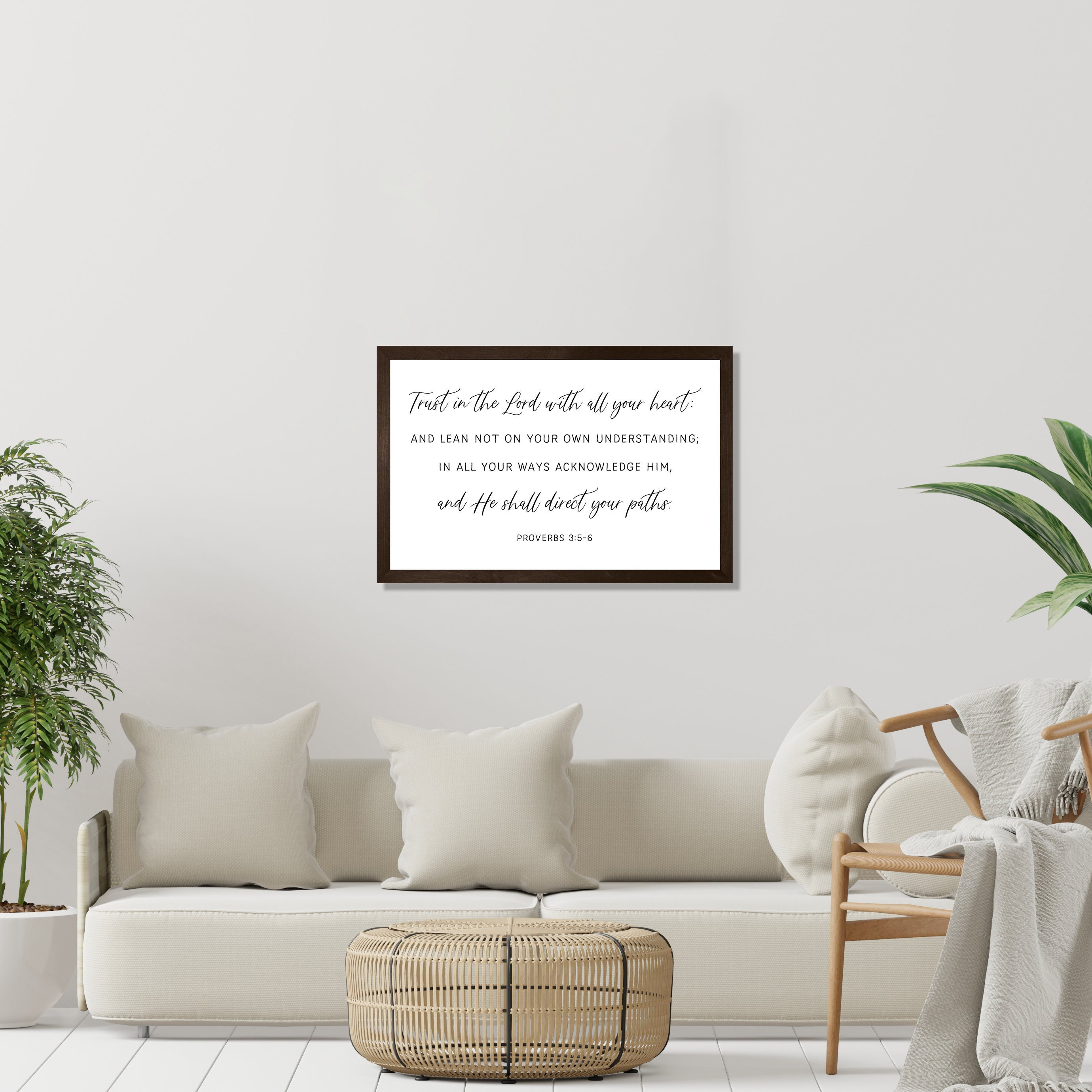 Scripture wall art framedChristian artTrust in the lord with all your