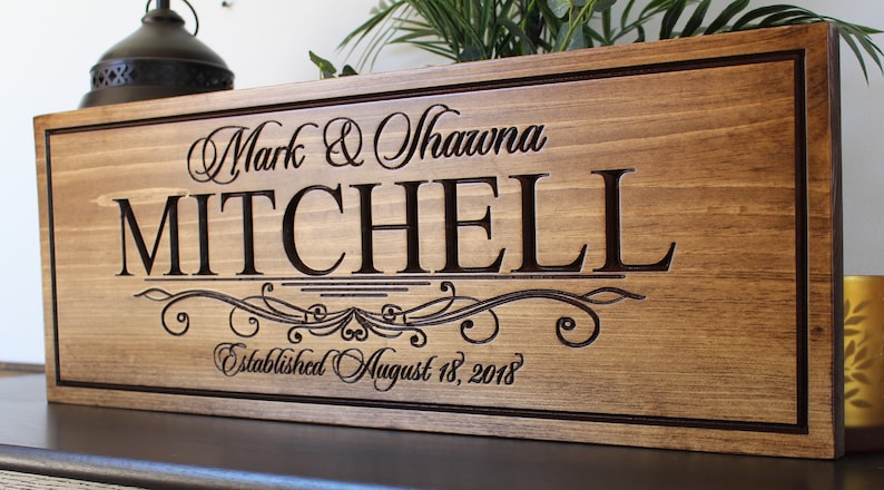 Personalized wedding gift for the couple-bride and groom gift-custom wedding gift sign-ENGRAVED wedding memento-save the date prop-sign-wood image 6