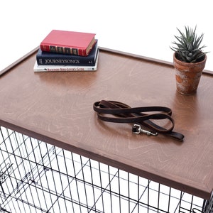 Dog kennel wood table top-dog crate topper-wood Dog kennel cover wood-dog crate furniture-dog kennel furniture-dog crate topper with lip