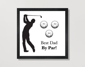 Golfing Dad's birthday gift from kids-gift from daughter-golfing dad gift-Custom Dad golfing sign-dad gift from kids-wife-fathers day gift
