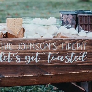 Personalized s'mores box-s'mores tray-s'mores bar station-s'mores station box-s'mores caddy-s'mores party decor image 1