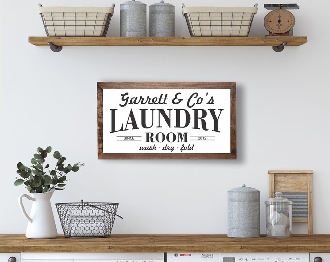 Laundry room sign-laundry room wall decor-farmhouse style sign-laundry wood sign-wall sign laundry room-housewarming gift-framed laundry