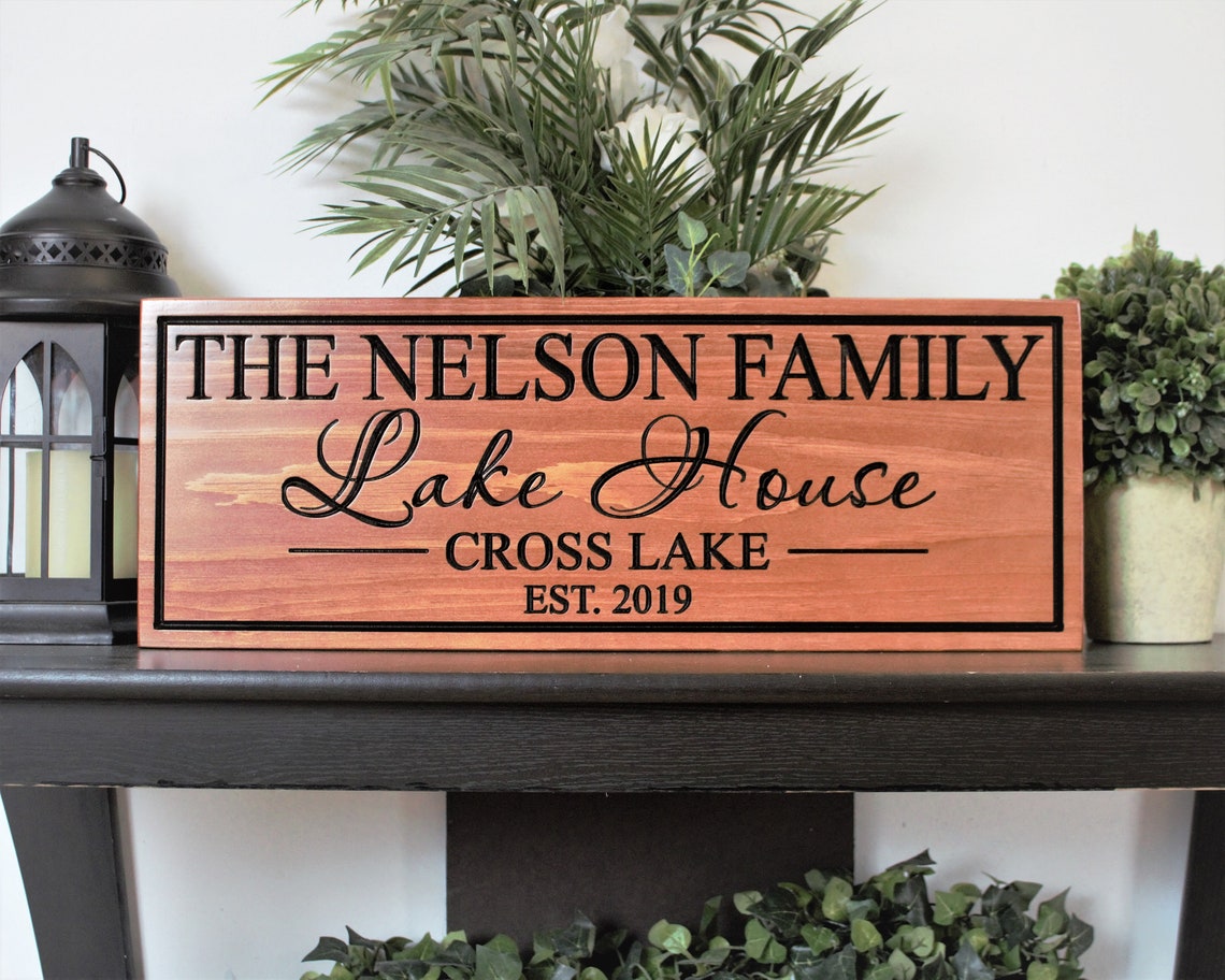 Personalized Lake House Signgiftsdecorwood Lake House Decor Etsy