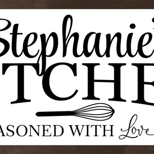 Kitchen sign-Kitchen decor-gifts-personalized kitchen sign-for kitchen wall decor art-customized kitchen sign-seasoned with love-moms image 7