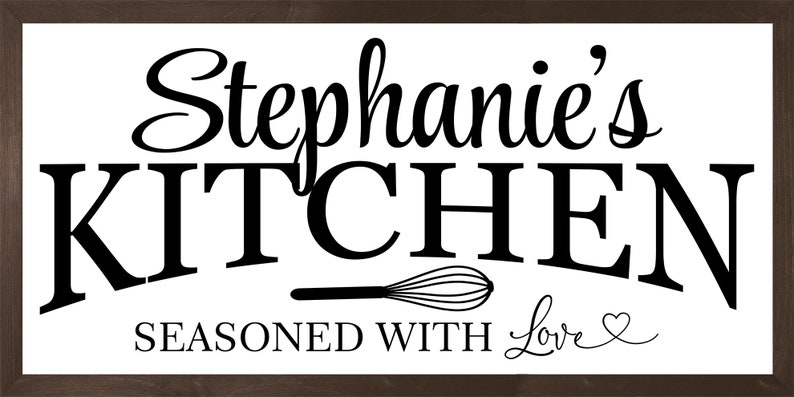 Kitchen sign-Kitchen decor-gifts-personalized kitchen sign-for kitchen wall decor art-customized kitchen sign-seasoned with love-moms image 7