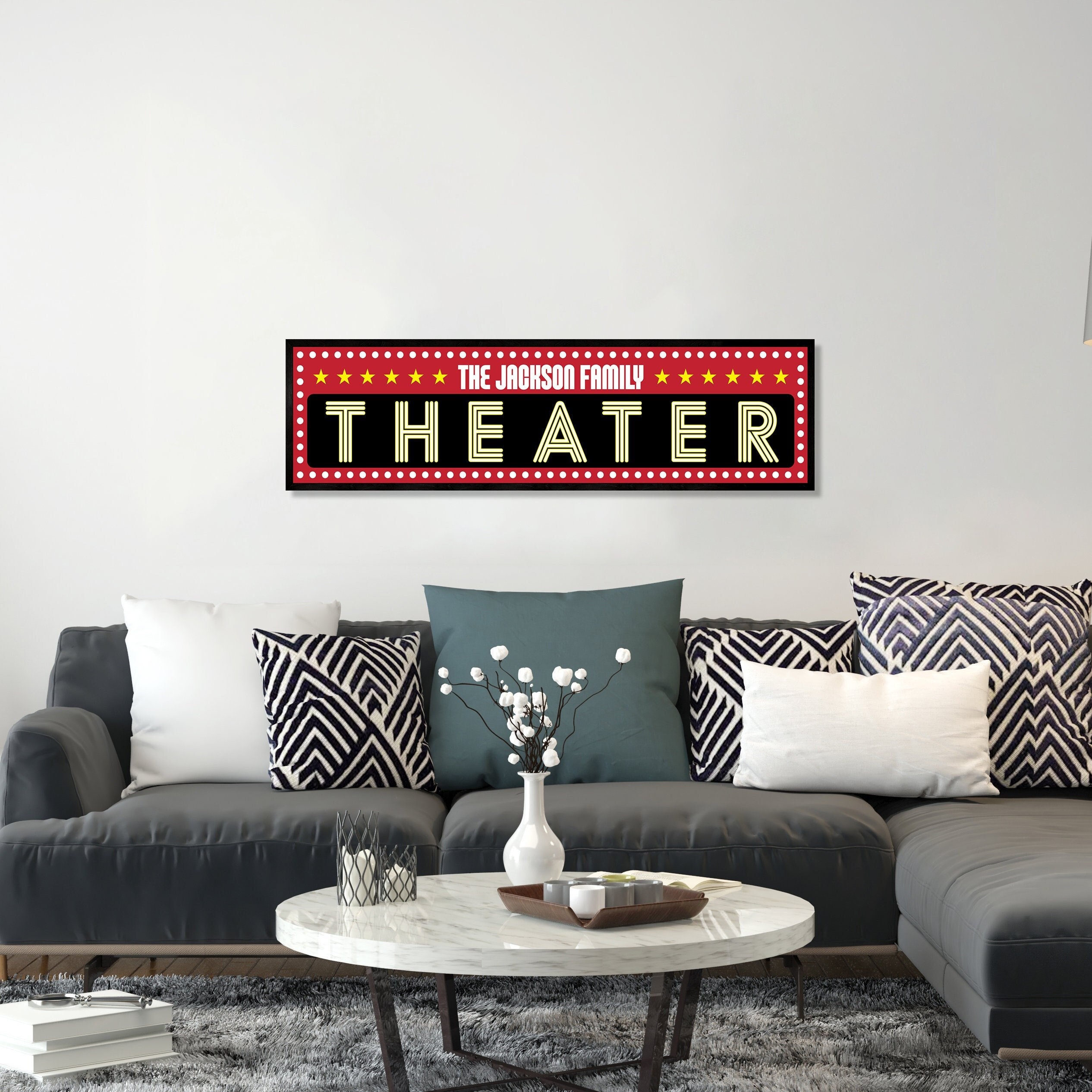 Movie room wall decorcustom home theater signPersonalized theater