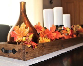 Farmhouse table trough-farmhouse table decor-tray for decor-farmhouse table tray centerpiece-dining room centerpiece-long wood tray