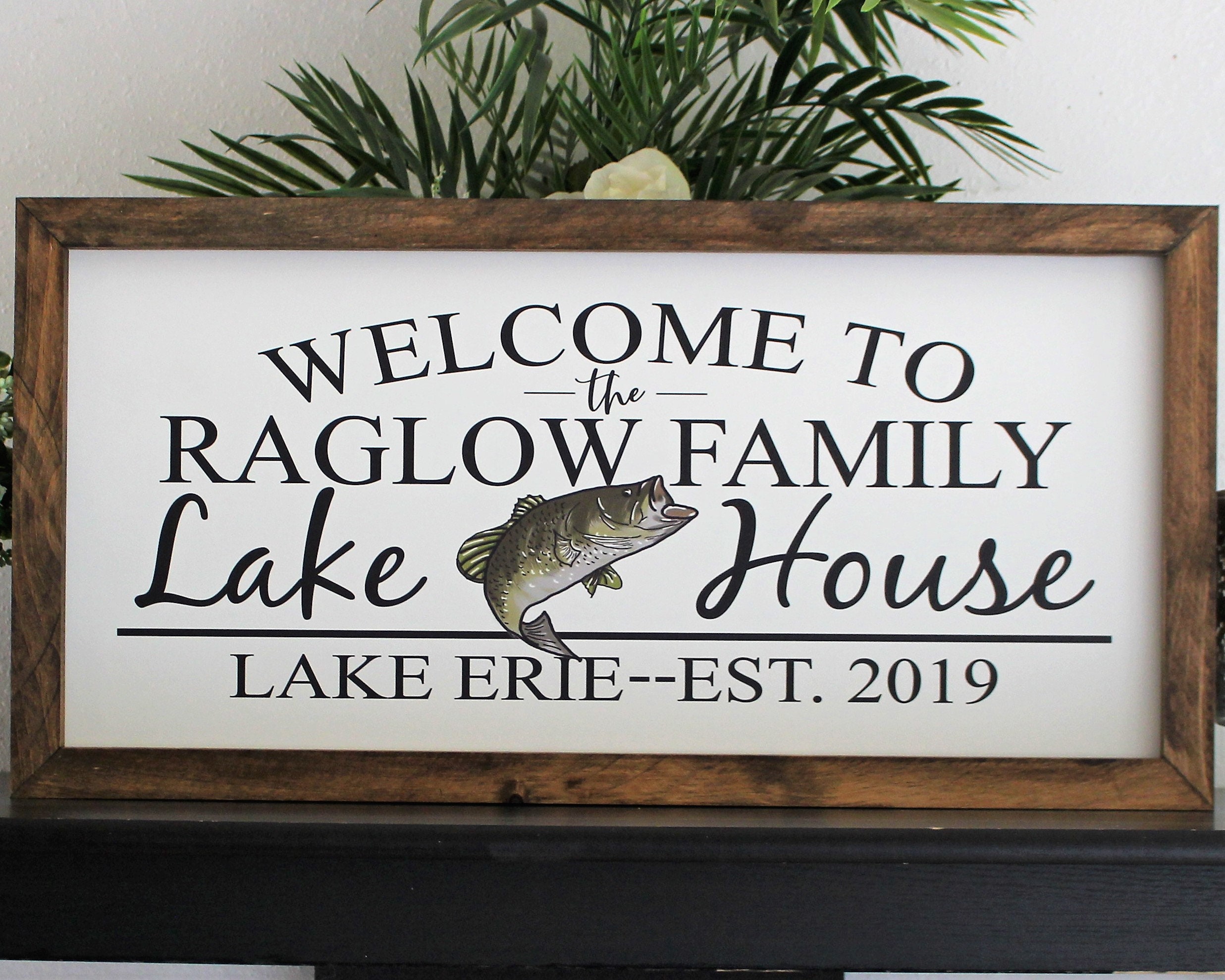 WELCOME to the LAKE signorange signhand painted signretro beach signcottage decorlake house signwooden signlake sign