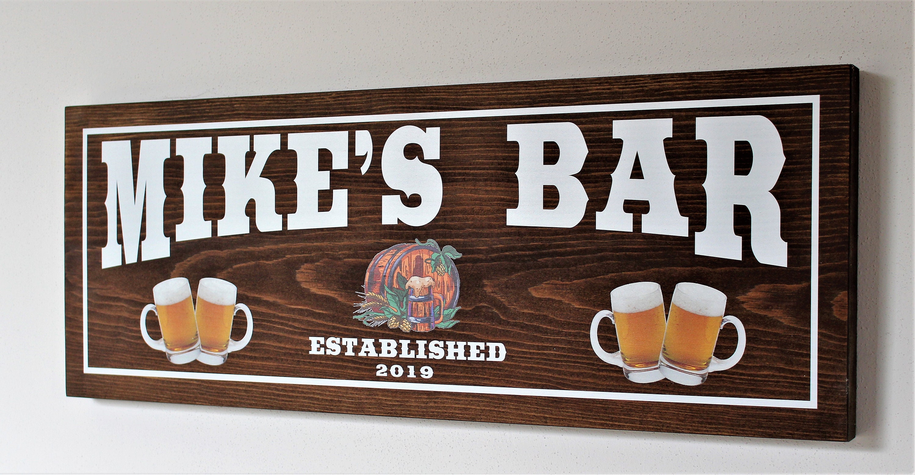 Personalized Bar Sign Custom Bar Sign Pub Bar Signs Home Bar Decor Wood