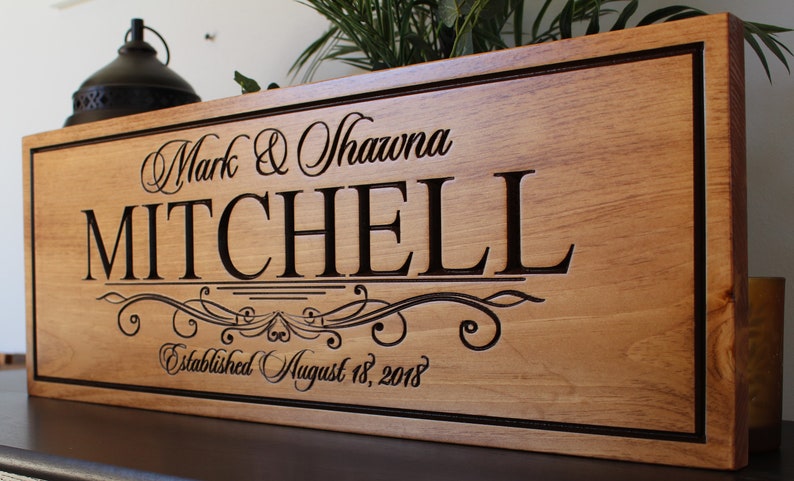 Personalized wedding gift for the couple-bride and groom gift-custom wedding gift sign-ENGRAVED wedding memento-save the date prop-sign-wood Bild 3