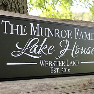 Personalized Lake House Sign-Lake House Decor wood lake sign-for lake house-wall sign-established lake house sign-custom lake house sign image 1