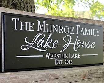 Personalized Lake House Sign-Lake House Decor wood lake sign-for lake house-wall sign-established lake house sign-custom lake house sign