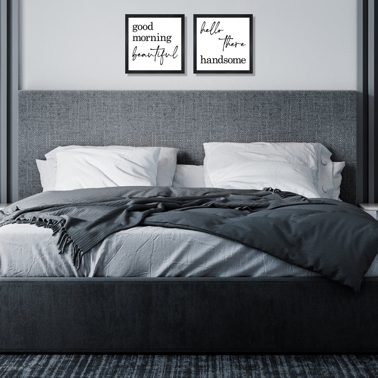 Good morning beautiful hello handsome signsfor bedroommaster bedroom