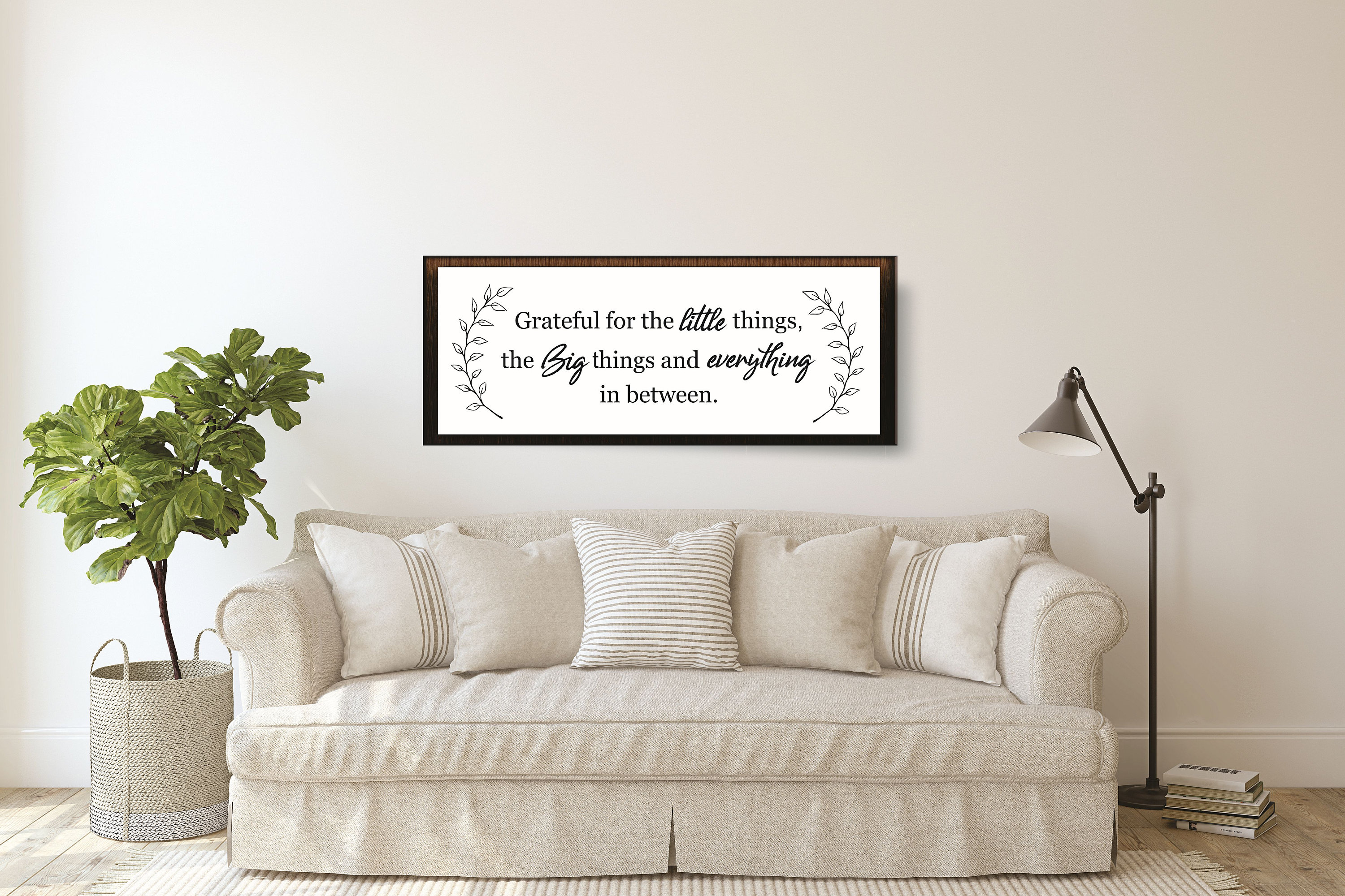 Grateful for the small thingsOver the couch wall artdecor sign for
