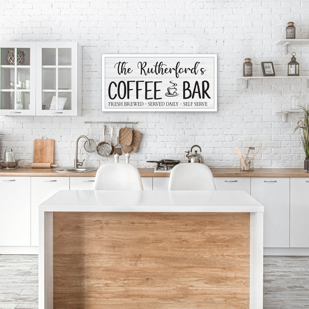 Coffee Bar Signcoffee Bar Decorkitchen Signcoffee Signpersonalized