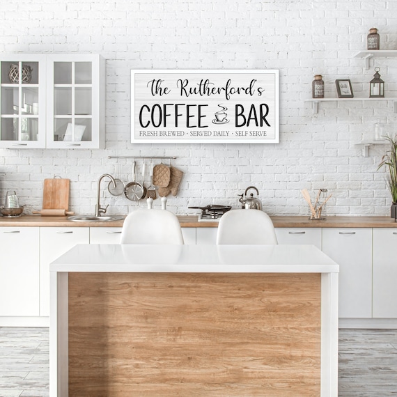 Coffee Bar Sign-coffee Bar Decor-kitchen Sign-coffee Sign-personalized  Coffee-kitchen Wall Decor-coffee Bar Ideas-wooden Coffee Sign 