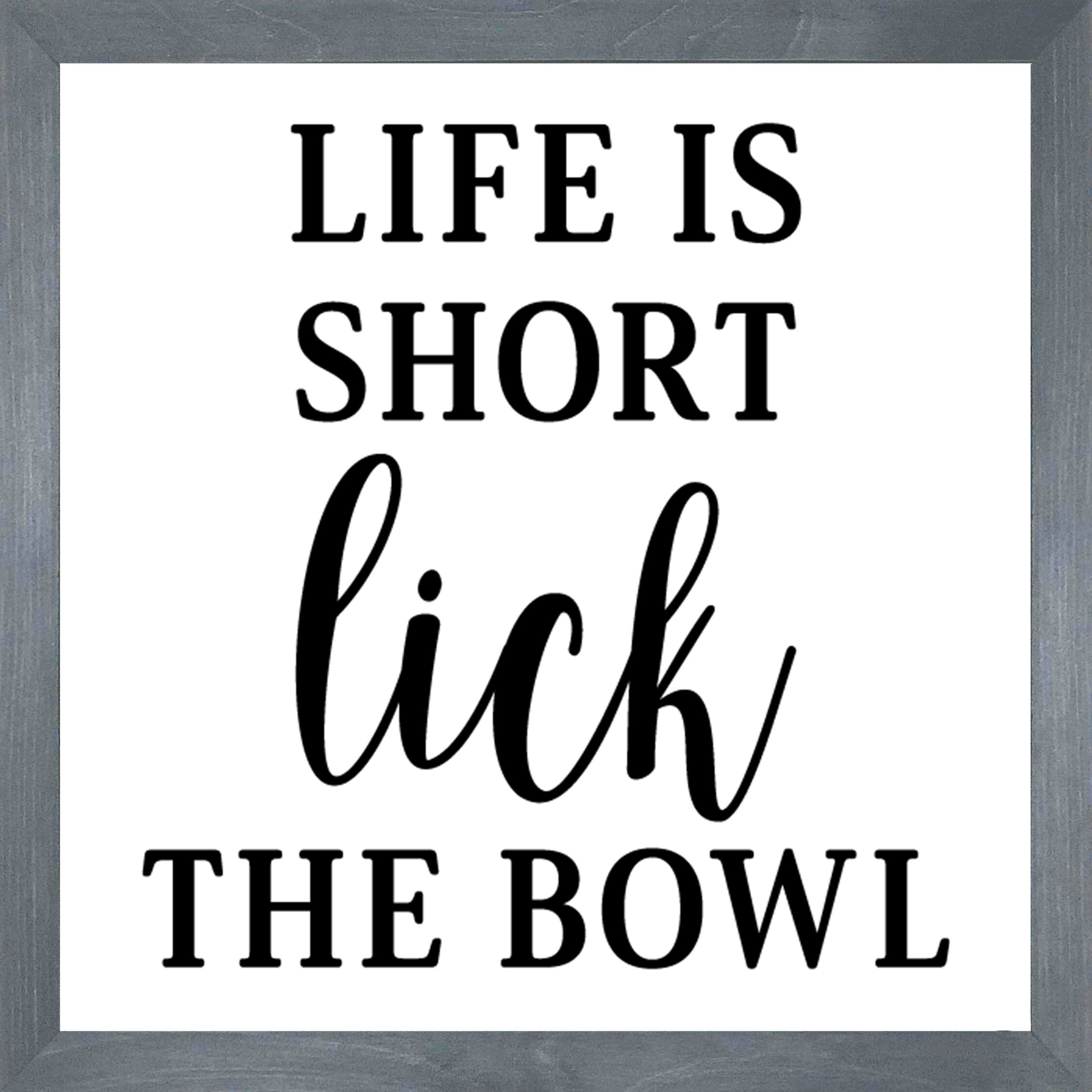 Funny kitchen sign-kitchen wall decor funny-Life is short lick the