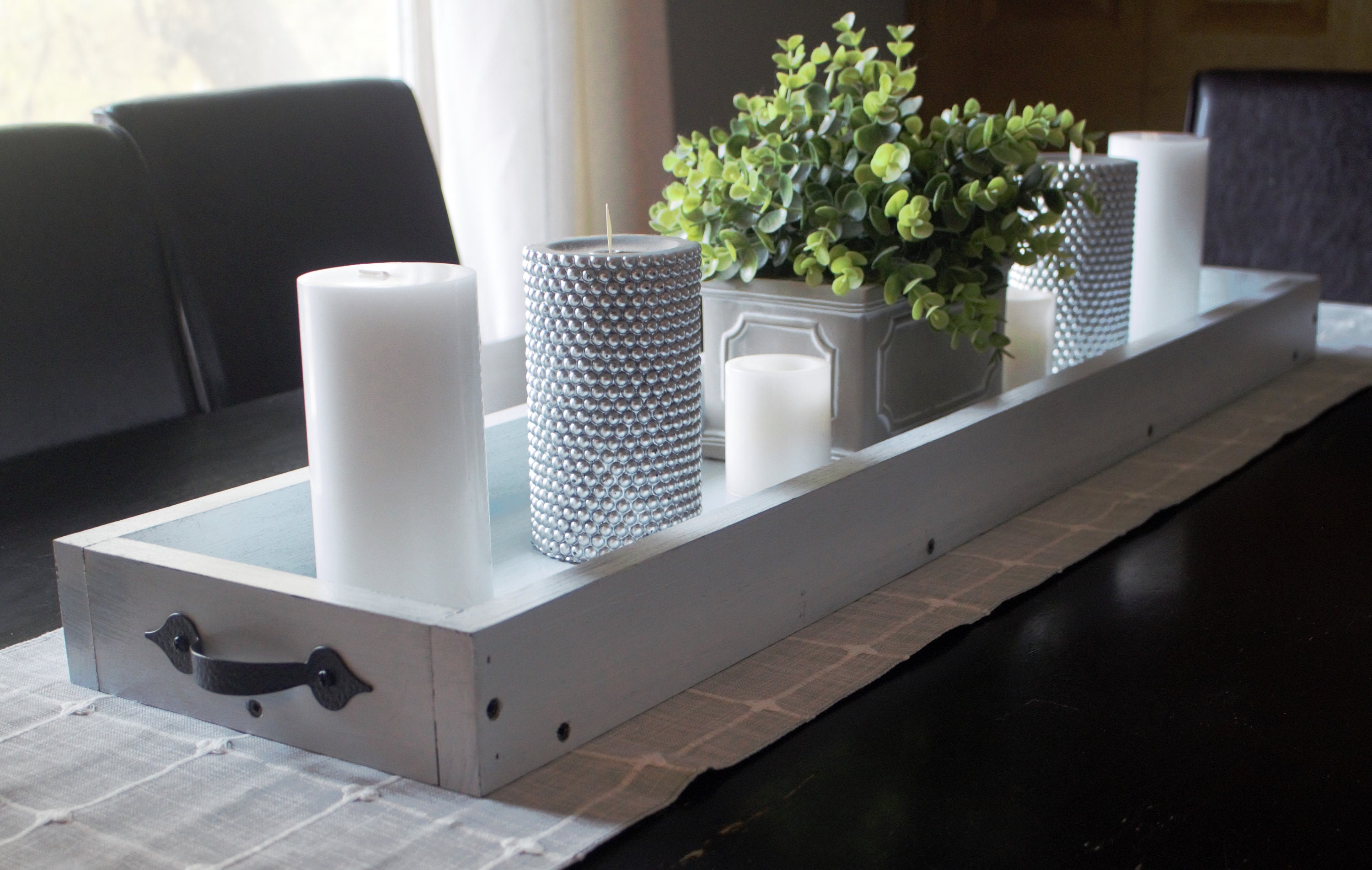 Dining room centerpiecelong wood trayFarmhouse table troughmantleFarmhouse table decortray