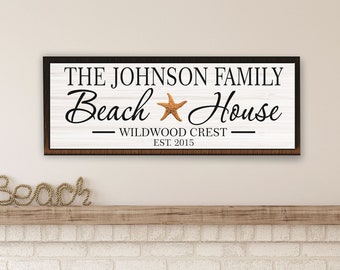 Personalized beach house sign, beach house decor, beach sign, beach cottage custom beach theme, shore house decor coastal, beach house gift
