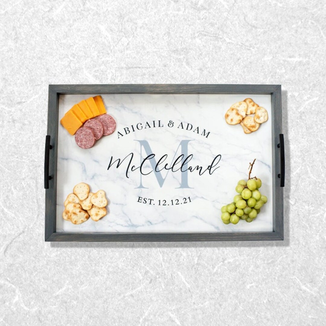 Personalized Wedding Giftserving Tray With Handles Etsy