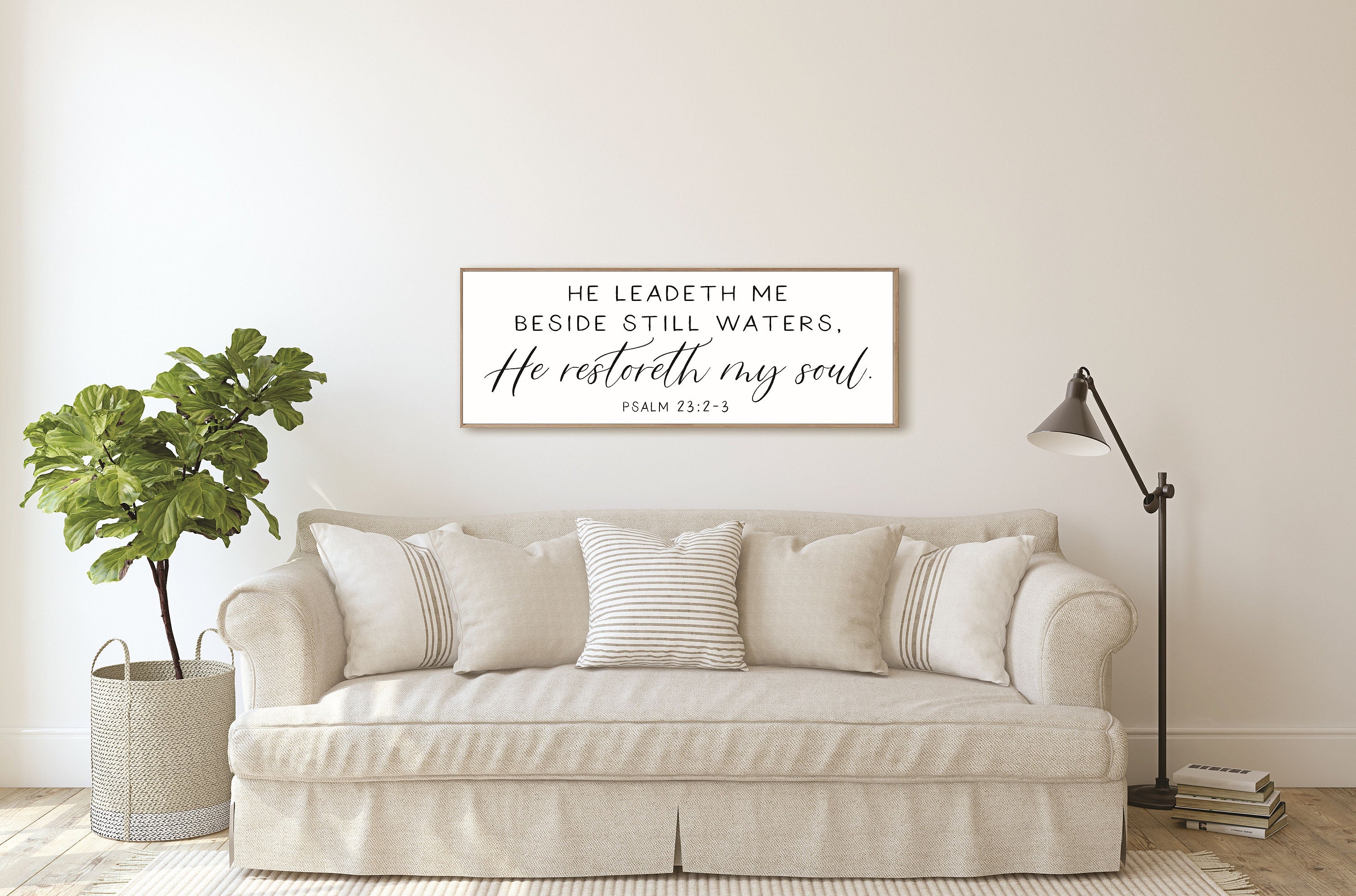 Scripture Wall Art Bible Verse Wall Art Psalm 23 Sign He Leadeth Me