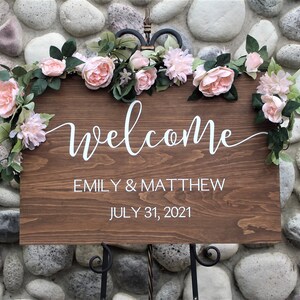 Wedding welcome sign-welcome to our wedding sign-for wedding entrance ceremony-wood-personalized sign for wedding-decor