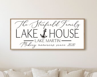 Lake house sign-personalized Lake house gift-lake decor-established sign-Custom lake house signs-home on the by the lake gift-lakehouse sign
