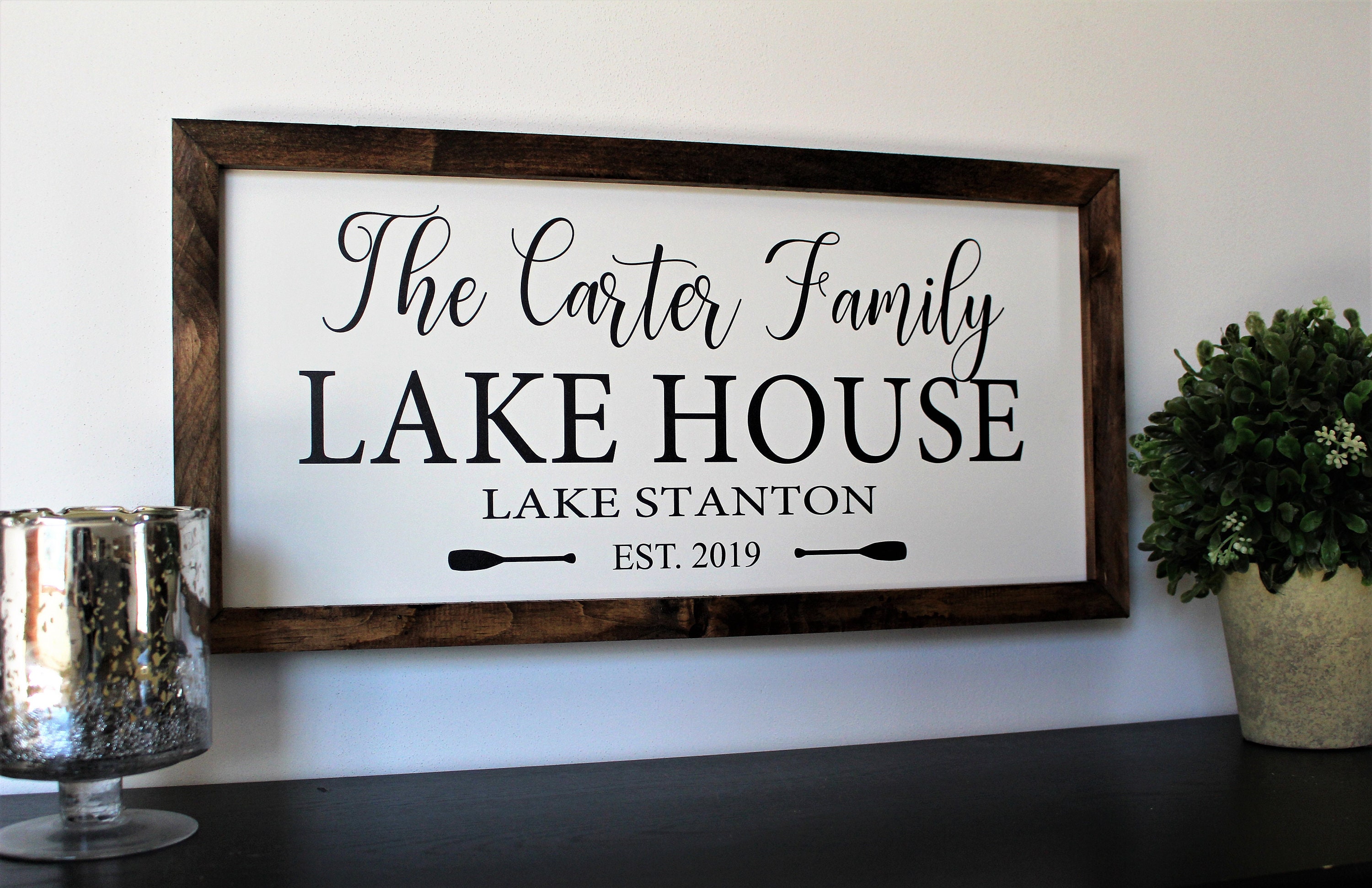 Personalized Lake house sign-gifts-decor-wood lake house established