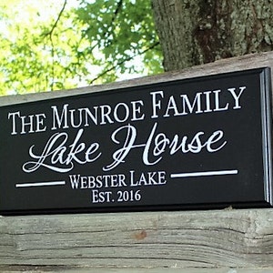 Personalized Lake House Sign-Lake House Decor wood lake sign-for lake house-wall sign-established lake house sign-custom lake house sign image 2