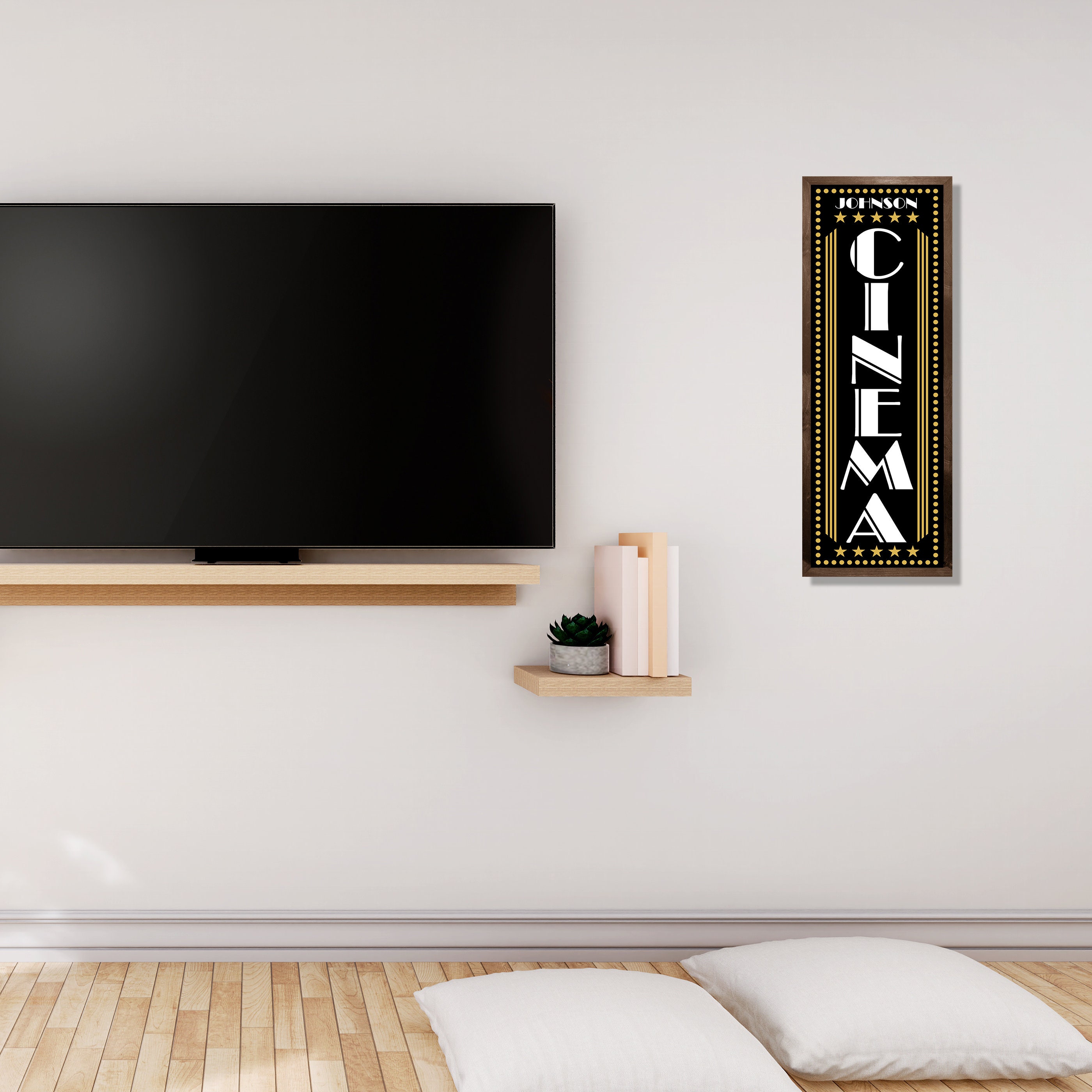 Tv room wall decorPersonalized family cinema wall decorcustom home
