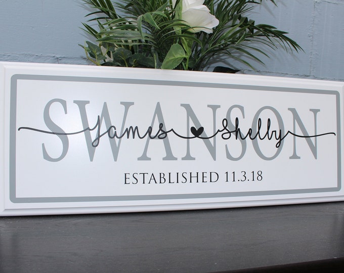 Personalized Wedding Gift for Couple-Established Wedding Sign-custom wedding gift-bridal shower gift-wedding gift last name establish