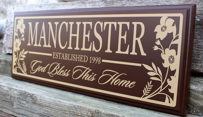 Family Established Sign Wood God Bless This Home God Bless Our Etsy