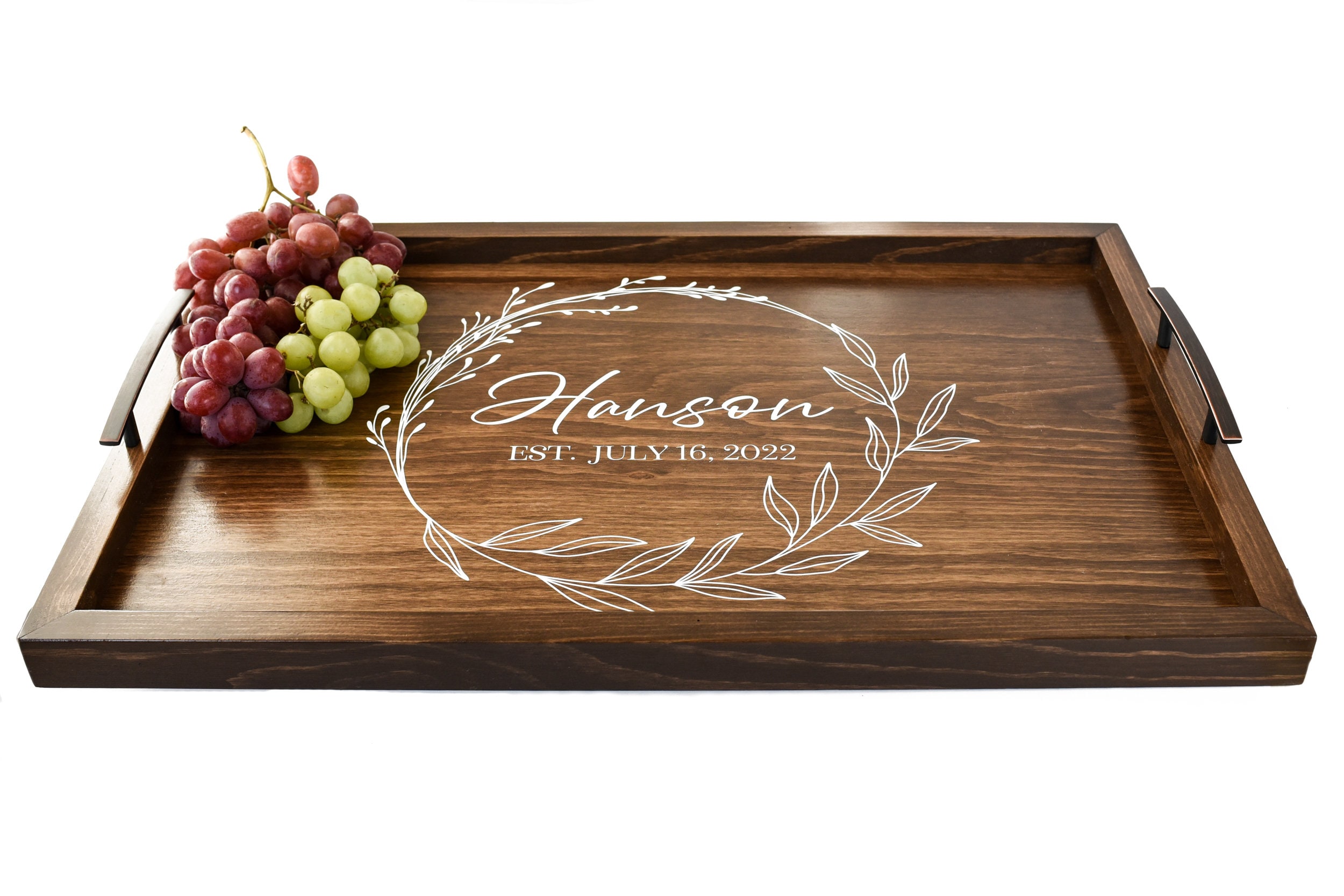 Personalized Wedding Giftserving Tray With Handles Etsy