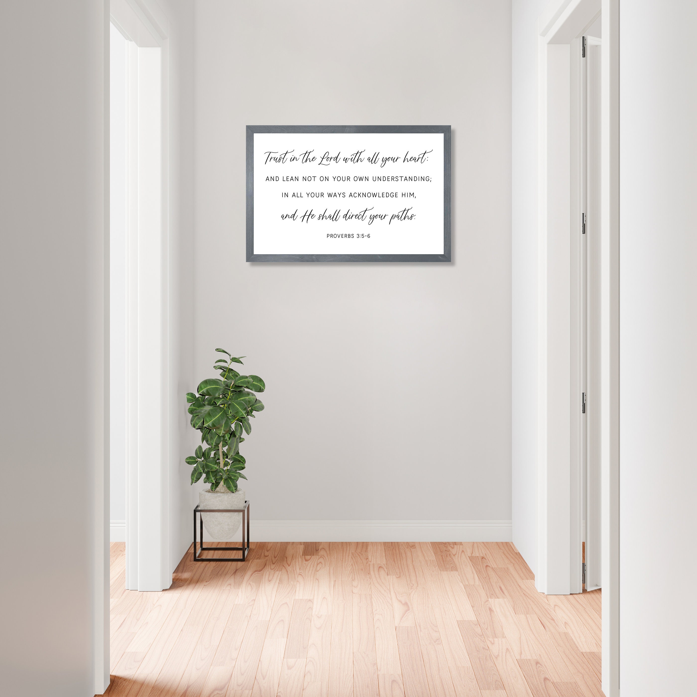 Scripture wall art framedChristian artTrust in the lord with all your