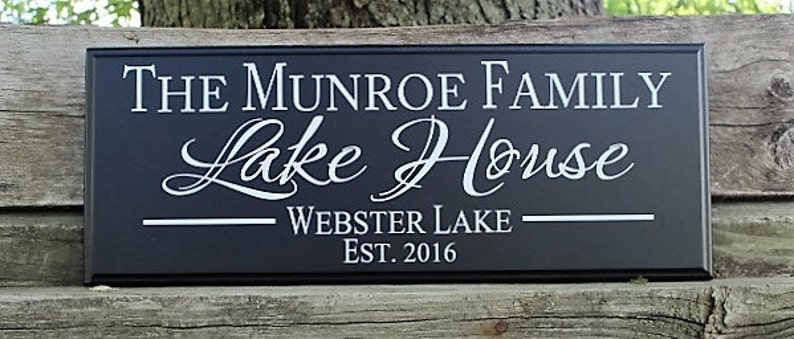 Personalized Lake House Sign-Lake House Decor wood lake sign-for lake house-wall sign-established lake house sign-custom lake house sign image 3