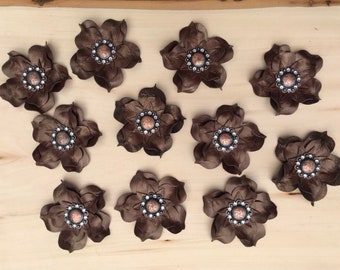 Copper Leather Concho Flower
