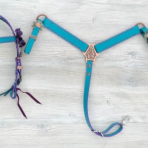 Turquoise Leather Miniature Horse Tack Set. Turquoise Mini Pony Tack Set. Leather Pony Tack Set. Buckstitch Pony Tack Set