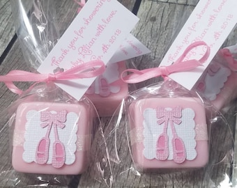 Ballerina baby shower favors made with soap in any colors