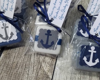 Mini nautical baby shower under the sea favor,  personalized soap